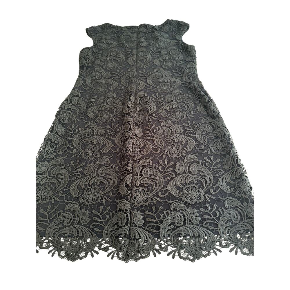 Lauren Ralph Lauren Navy Lace Cocktail Dress Size 10 Cap Sleeve Scalloped Hem - Picture 12 of 15